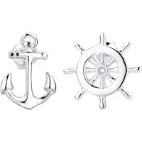 Elli Ohrringe Anker Steuerrad Maritim Sailor Filigran 925 Silber Elli Silber