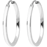 Elli Ohrringe Creolen Klassisch Emaille 925 Sterling Silber Elli Weiß