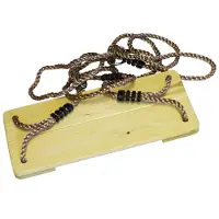 Hermic Schaukelhocker aus imprägniertem Holz, befestigt mit Klammern, Maße: 450 x 190 x 16 mm, PP-Seil, Marke: