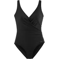 LASCANA Badeanzug In Wickel-Optik mit Shaping-Effekt, Gr. 38 - Cup F, schwarz, , 56209016-38 Cup F