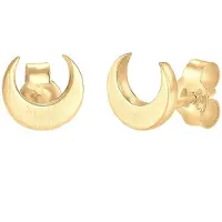Elli Ohrringe Halbmond Luna Trend Matt 925 Sterling Silber Elli Gold