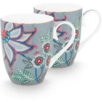 Pip studio Becher Flower Festival Light Blue 350 ml (2-Stück)
