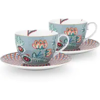 Pip studio Kaffeetasse Flower Festival Light Blue 280 ml (2-Stück)