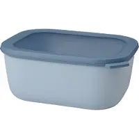 Mepal Multischüssel Cirqula - Mikrowellengeschirr - Multikom rechteckig 3000 ml - Nordic blue - Meal prep box