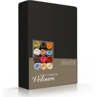 Romanette Spannbettlaken Schwarz (Velours)-1-person (80/90 x 200/210/220 cm)