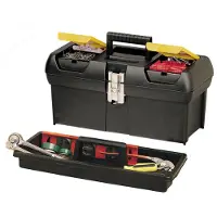 Stanley Werkzeugbox Millenium, Werkzeugkasten, Kunststoff, Schwarz, Gelb, 318 mm, 130 mm, 17,8 mm