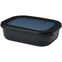 Mepal Multischüssel Cirqula - Mikrowellengeschirr - Multikom rechteckig 1000 ml - Nordic black - Meal prep box - Frischhaltedosen mit Deckel