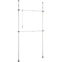 Wenko Teleskop-Garderobensystem Herkules Basic, verstellbares Ordnungssystem, Garderoben-System Wenko