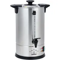 Metro Professional Perkolator Rundfilter Kaffeemaschine GCM4007, Edelstahl, 30 x 33 x 42.5 cm, 6.75 L, 45 Tassen, 950 W, Wasserstandsanzeige, silber