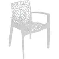 GRAND SOLEIL Gruvyer Arm Polypropylen Stühle mit Armlehnen Garten Bar - Weiß