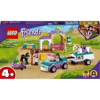 LEGO 41441 Friends Trainingskoppel und Pferdeanhänger, Pferd Spielzeug ab 4 Jahre für Mädchen und Jungen mit Pferdestall