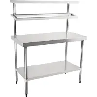 Vogue Edelstahl Arbeitstisch mit Aufsatz 120cm