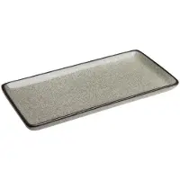 Olympia 6 Stück Mineral rechteckige Teller 23 x 12cm. Das rustikale Design gibt einen heimeligen