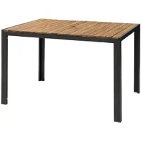 Bolero rechteckiger Stahl- und Akazienholztisch 120x80cm
