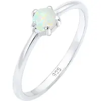 Elli Ring Basic Trend Bandring Synthetischer Opal 925 Silber Elli Silber