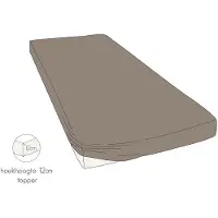 Kayori Topper Spannbettlaken Shizu Taupe (Jersey)-Lits-Jumeaux XL (180 x 200/210/220 cm)