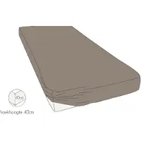 Kayori Spannbettlaken Shizu Taupe (Jersey)-2-personen (140/160 x 200/210/220 cm)