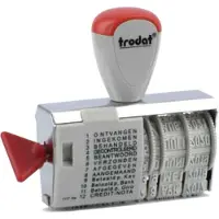 Trodat Formel + Datumsstempel Niederländisch Rot, Weiss 80 mm x 70 mm