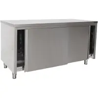 Saro Arbeitsschrank 1000x600x850mm mit Schiebetüren und 1 Boden aus Edelstahl