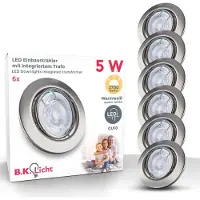 B.K.Licht 10-04-06-S, Strahler Oberflächenbeleuchtung, GU10, LED, 2700 K, 380 lm, Silber