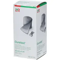 Lohmann & Rauscher Durelast Ultrakurzzugbinde, mit Verbandklammern, cremefarben - 1 Stück, einzeln in Faltschachtel, Maße: 15 cm x 5 m 1 St