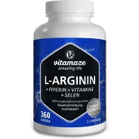 Vitamaze L-Arginin 750 mg hochd.+Piperin+Vitamine Kapseln 360 St
