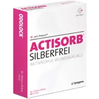 KCI Actisorb Silberfrei 6,5x9,5 cm Aktivkohle 10 St Kompressen