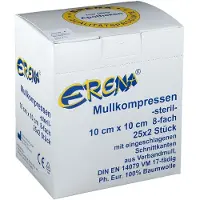 ERENA Mullkompr.10x10 cm steril 8fach 25x2 St Kompressen