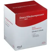 Dräco Vliesstoff-Kompressen steril 7,5x7,5 cm 4fach 25x2 St Kompressen