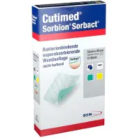 Cutimed Sorbion Sorbact Wundauflage 10x20 cm 12 St Kompressen