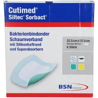 Bsn Medical Cutimed Siltec Sorbact B PU-Verb.22,5x22,5cm 6 St Kompressen