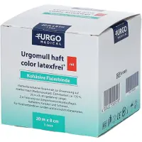 Urgo Urgomull haft color latexfrei 8 cmx20 m rot 1 St Binden
