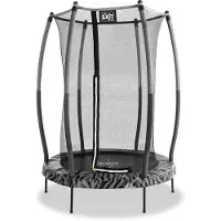 Exit Tiggy Trampolin ø140cm, mit Sicherheitsnetz, Rund, Kindertrampolin, Schwarz/Grau