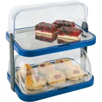Aps Büfett-Vitrine 8tlg.Doppeld.blInkl.2 Edelstahltablett u. 4