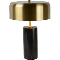 Lucide Tischlampe 34540/03/30, dimmbar mit Schalter, Messing/Marmor, Ø25 cm, H 30 cm
