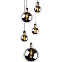 Lucide 5-Licht Pendellampe Julius Rauchglas