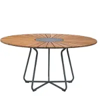 Houe CIRCLE Gartentisch Stahl Grau/Bambus Rund