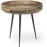 MATER BOWL Tisch klein, natur, Holz, Ø 40 cm - , Bowl, Holz, für Esszimmer, Holz, Design