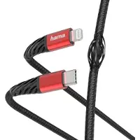 Hama Extreme, 1,5 m, Lightning, USB C, Männlich, Männlich, Schwarz, Rot