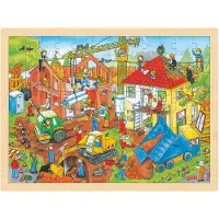 Goki Holzpuzzle - Baustelle, 96 Teile. 1 St