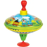 Goki - Humming top with wooden handle train - (53058)