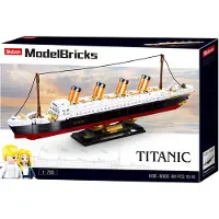 Sluban Titanic Bausatz Mittel – 481 Klemmbausteine, 37 cm Schiff