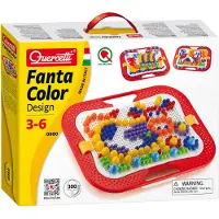 Quercetti Fantacolor Tragbares Steckbrett mit 300 Steckstiften