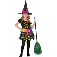 Widmann Hexen-Kostüm, bunt - 140 cm für Kinder von 8-10 Jahren