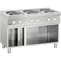 Bartscher 6 Platten Elektroherd mit offenem Unterbau Serie 700