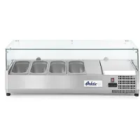Hendi Arktic Aufsatzkühlvitrine für 4xGN1/4 gehärtetem Hygienehaube 1208x400x460mm