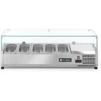 Hendi Arktic Aufsatzkühlvitrine 5xGN1/4 mit gehärtetem Hygienehaube 1205x335x460mm
