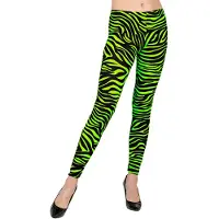 Finidi 80er JAHRE LEGGINGS NEON GRšN TIGERPRINT, S/M