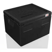 Kängabox Thermobox Expert GN 1/2, Volumen 19 l, Tragegriffe, stapelbar, mit Deckel, wiederverwendbar, L 390 x B 330 x H 280 mm, EPP, schwarz