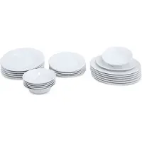 Hermia Concept , ALF24Y400, Essservices, Tafelservice (24 Teile), Weiß, Porzellan, 25 x 25 x 2 cm